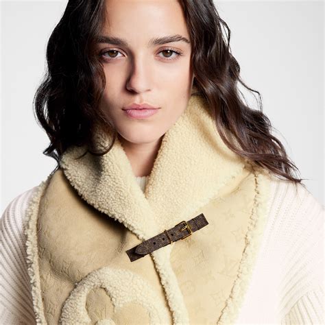 monogram lv silk scrav|Monogram Shearling Scarf S00 .